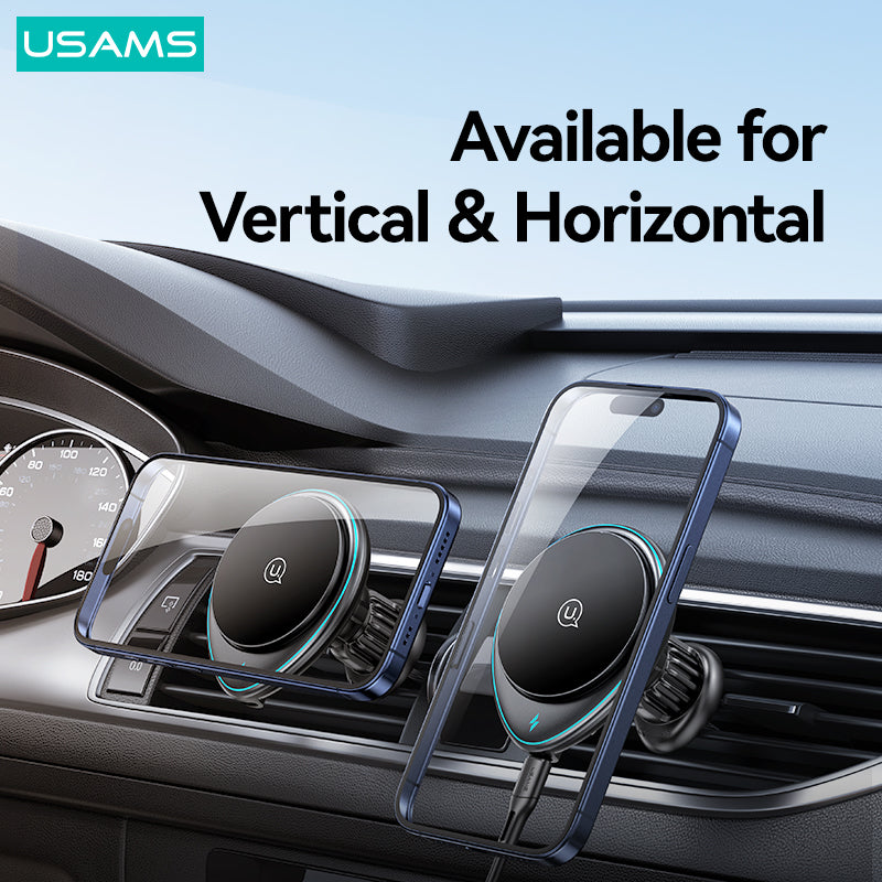 USAMS US-CD222 JC Series Car Magnetic Wireless Charger Air Vent Phone Charging Bracket USAMS US-CD222 JC Series Car Magnetic Wireless Charger Air Vent Phone Charging Bracket